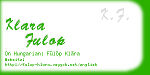 klara fulop business card