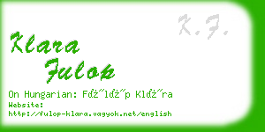 klara fulop business card